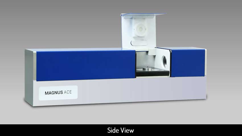 his is diamond measuring machine, magnus ace side view